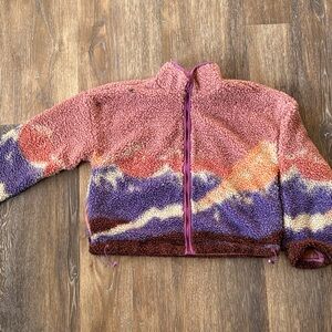 Colorful Fleece Zip-Up Jacket